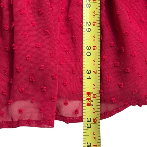NWT Francesca's Collections Mi Ami Swiss Dot Tiered Mini Dress M Red Chiffon - Picture 11 of 15